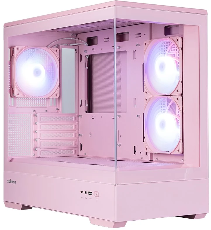 Zalman P30 V2, mATX Mini Tower PC Case, 3 x 120mm ARGB Fans, Rožinė