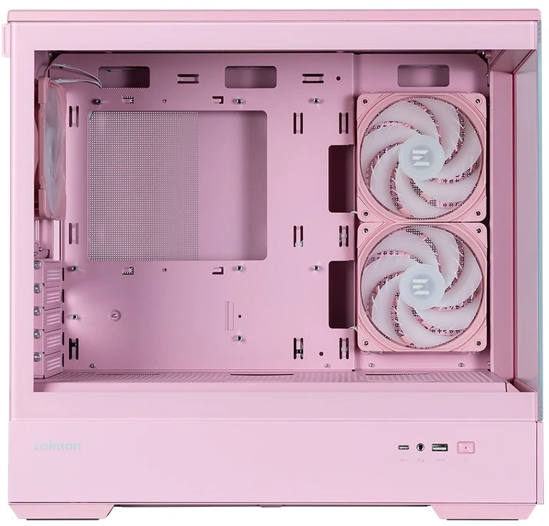 Zalman P30 V2, mATX Mini Tower PC Case, 3 x 120mm ARGB Fans, Rožinė