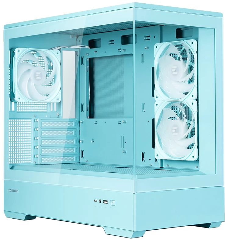 Zalman P30 V2, mATX Mini Tower PC Case, 3 x 120mm ARGB Fans, Mint
