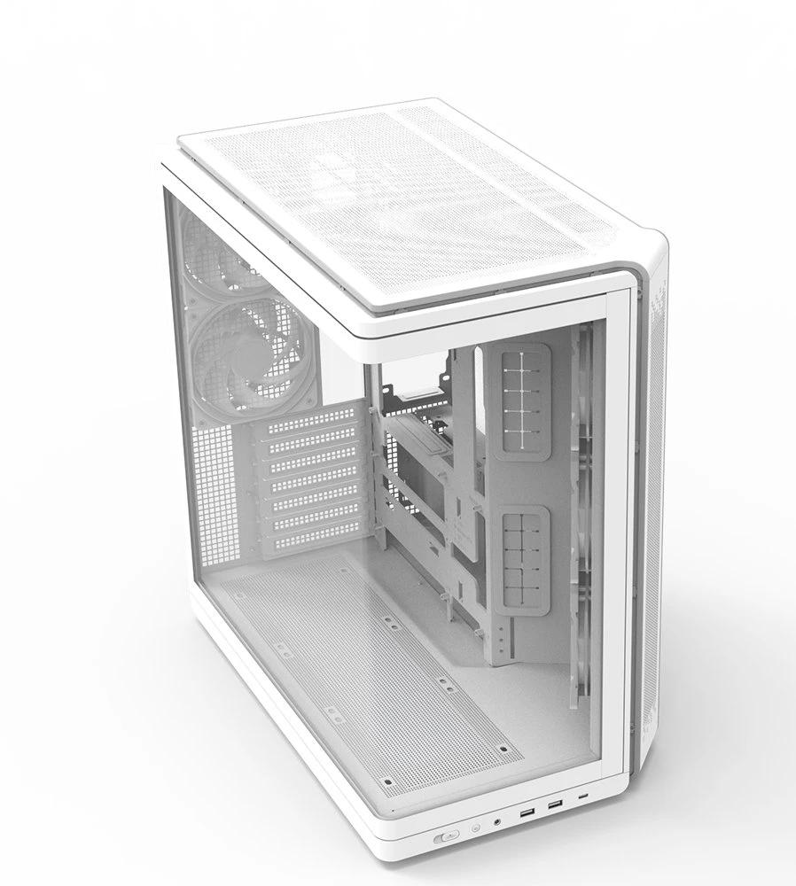 Zalman P60 vidutinio dydžio bokšto korpusas su 5 ARGB ventiliatoriais, baltas