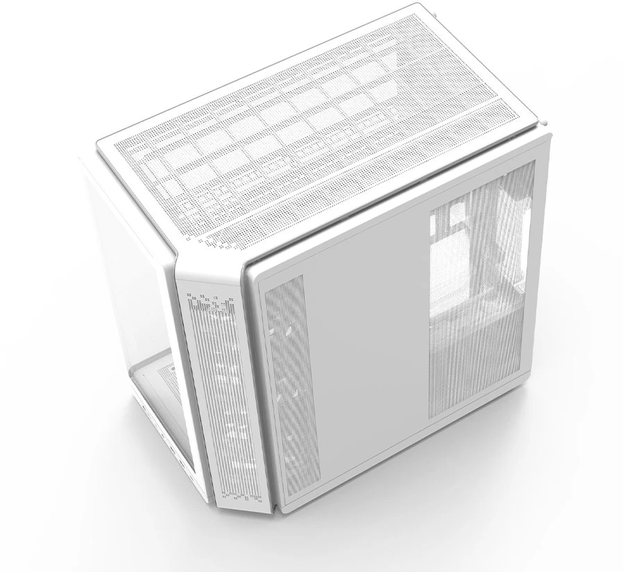 Zalman P60 vidutinio dydžio bokšto korpusas su 5 ARGB ventiliatoriais, baltas