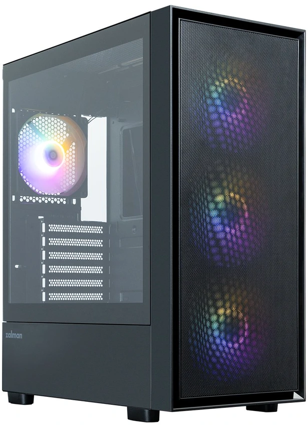 Zalman S6, ATX Mid Tower PC Case, 3 x 140mm FRGB Fans, 1 x 120mm FRGB Fans, Juodas