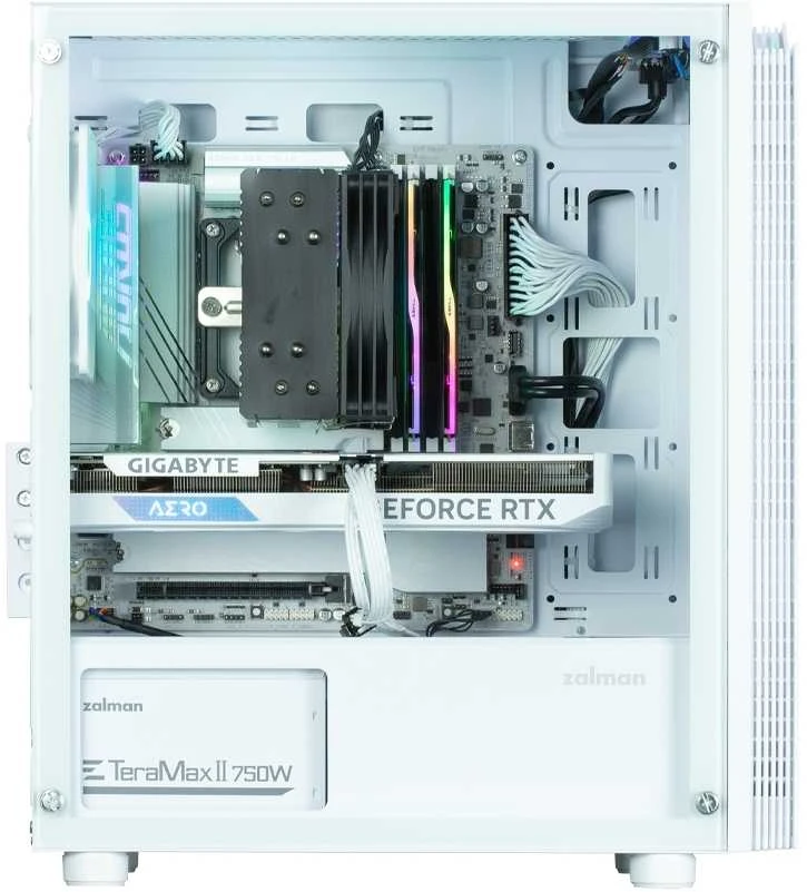 „Zalman T4 Plus Baltas Mini Tower“ korpusas, 120 mm ARGB ventiliatorius x1
