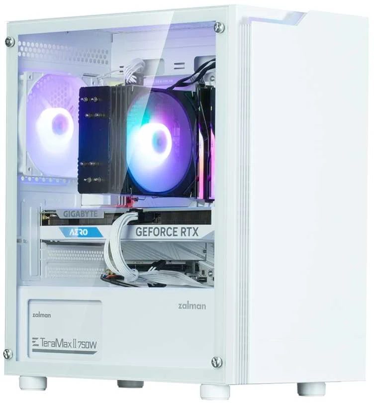 „Zalman T4 Plus Baltas Mini Tower“ korpusas, 120 mm ARGB ventiliatorius x1