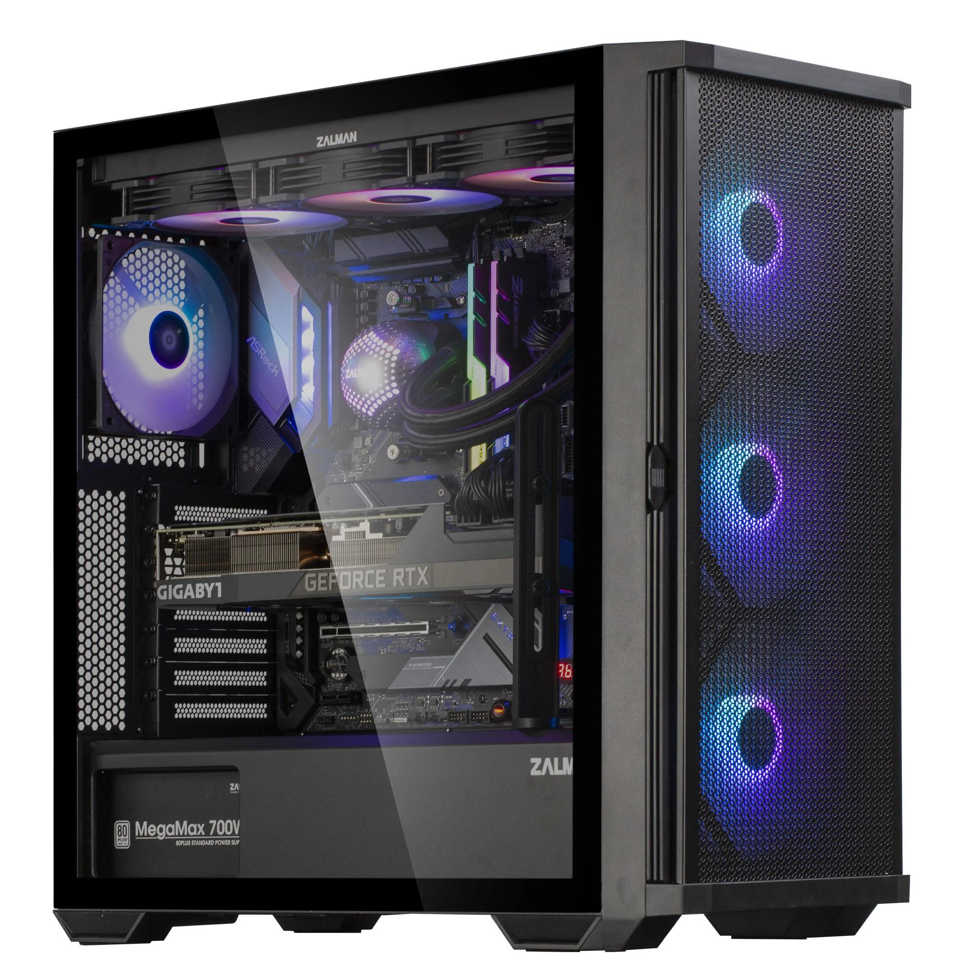 Zalman Z10 plus atx mid tower korpusas 140mm argb x4 ventiliatorius