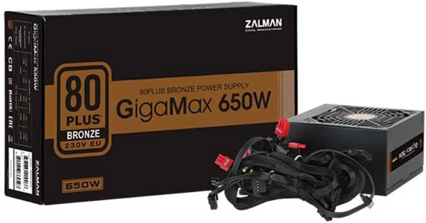 Zalman ZM650-GVII maitinimo blokas 650 W 20+4 pin ATX ATX Juoda
