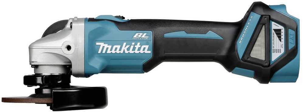 Makita DGA511Z Akumuliatorinis kampinis šlifuoklis, greičio reguliavimas 3000-8500min-1, 18V, ø125mm, komplektuojama be akumuliatorių ir kroviklio!