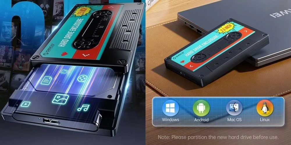 ORICO 2580U3 kietojo disko dėklas su kasetės dizainu
