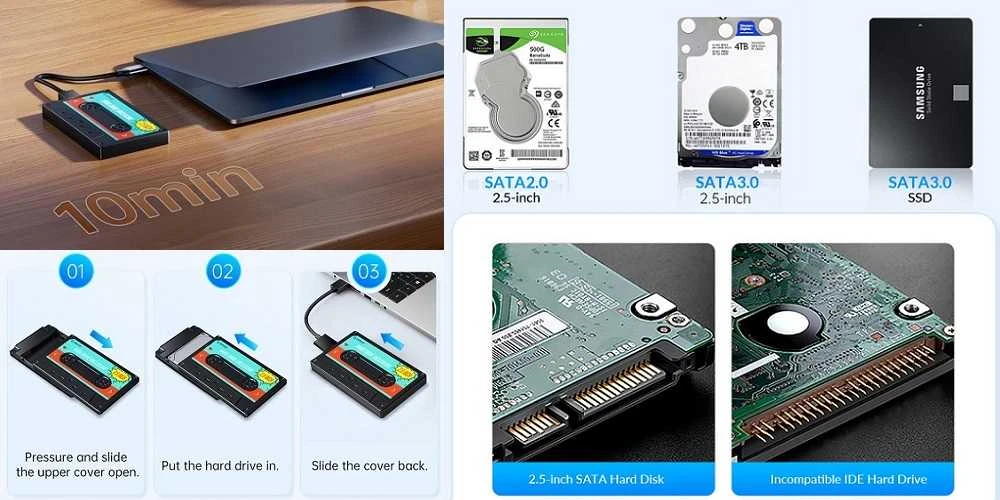 ORICO 2580U3 HDD dėklo naudojimo instrukcija