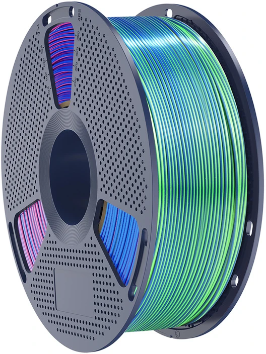 Sunlu PLA+ Silk Tri-Color Filament (mėlynas-žalias-violetinė)