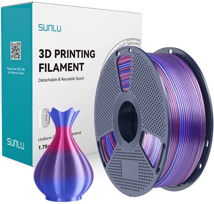 Sunlu PLA+ Silk Filament (Rainbow 02)