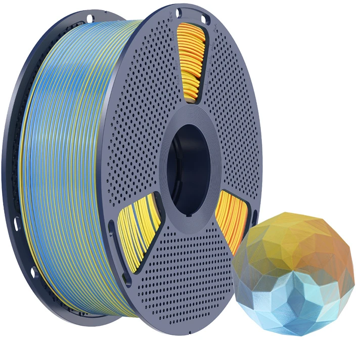 Sunlu PLA+ Silk Forth-Color Filament (mėlynas-violetinė-oranžinis-yellow)