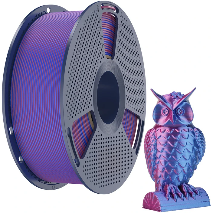 Sunlu PLA+ Silk Dual Color Filament (Raudona and Mėlyna)
