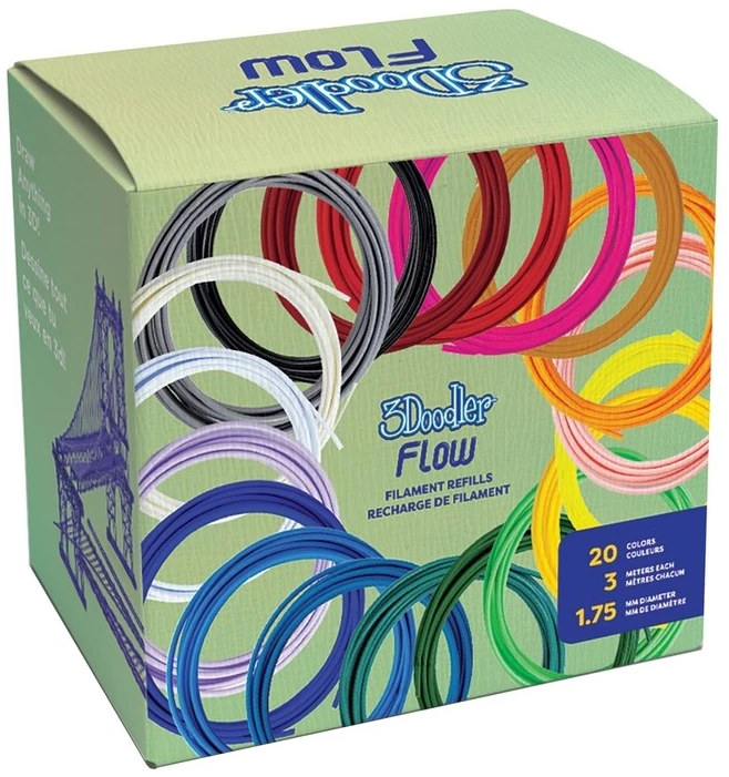 3Doodler Flow ritės 1,75 mm, 4,8 m/ 20 vnt.