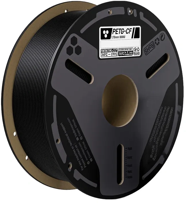 3D Spausdinimo Filamentas - ELEGOO PETG-CF 0,5kg Juodas