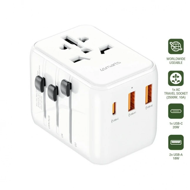 4Smarts Nomad World Travel Adapteris 20W