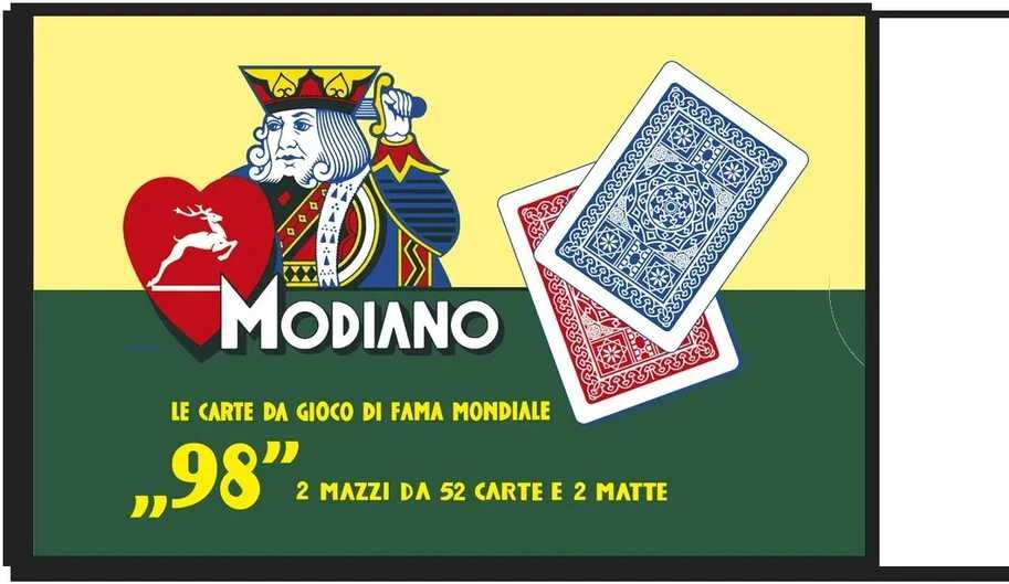 ''98'' Pokerio Kortų 2 Kaladžių Rinkinys Modiano (Raudonos Ir Mėlynos)