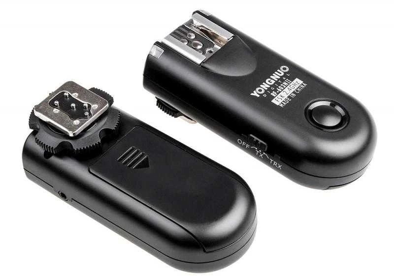 Dviejų Yongnuo RF603C II blykstės paleidiklių rinkinys su C1 skirta Canon kabeliams