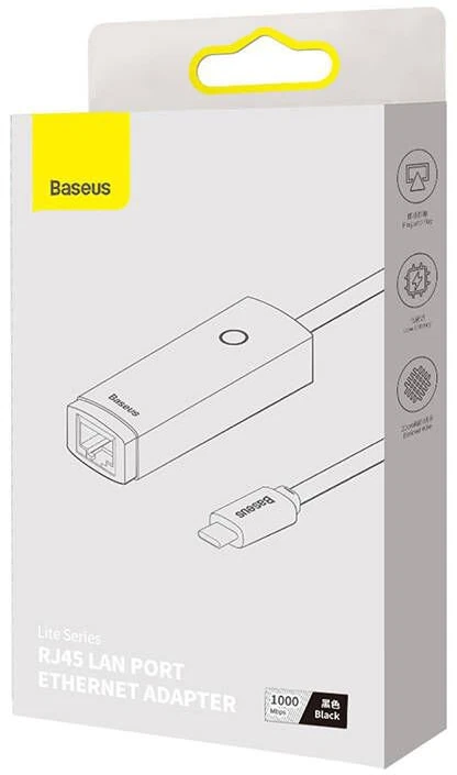 Tinklo adapteris Baseus Lite Series USB-C iki RJ45 – juodas