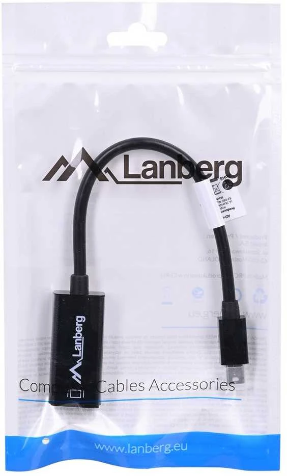 LANBERG AD-0005-BK adapteris mini DisplayPort M -> HDMI F kabelis