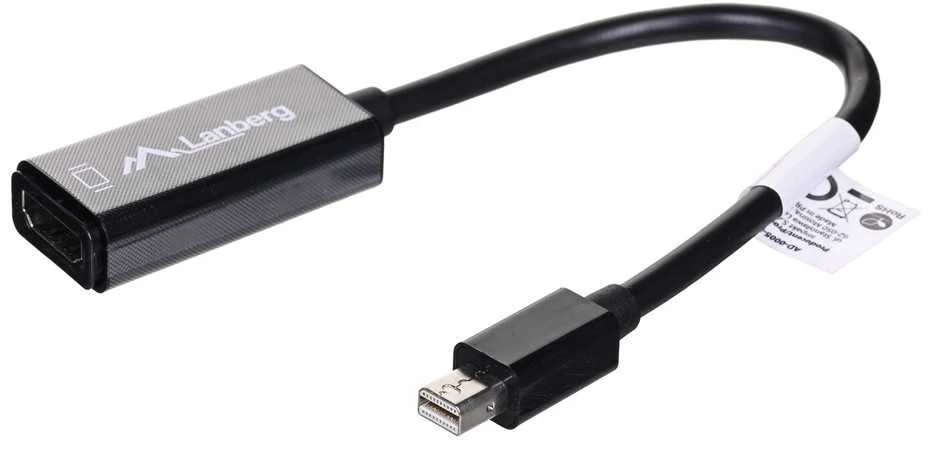 LANBERG AD-0005-BK adapteris mini DisplayPort M -> HDMI F kabelis
