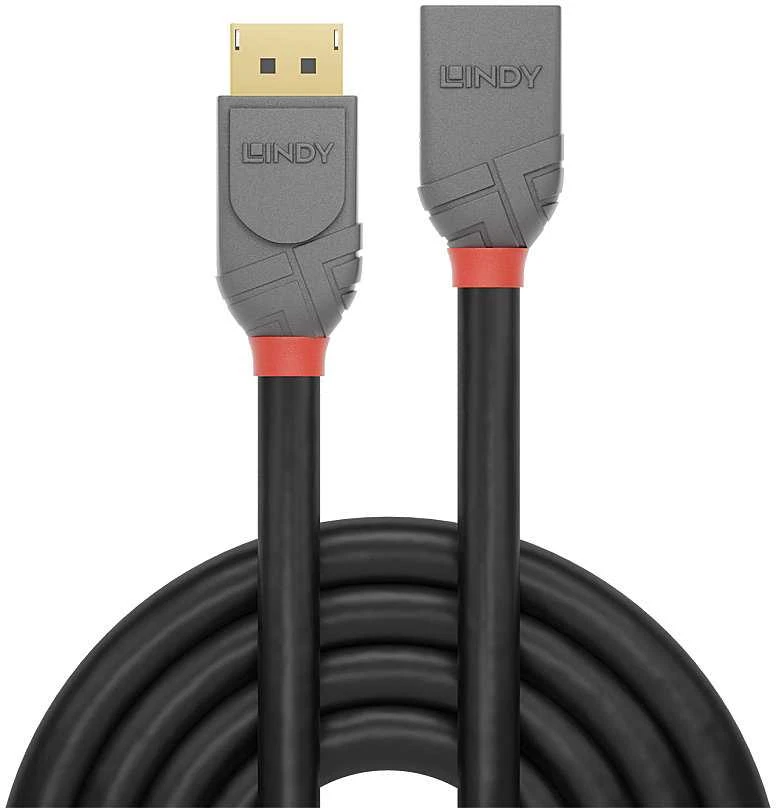 LINDY DisplayPort 1.4 ilginamasis laidas su pilkomis jungtimis