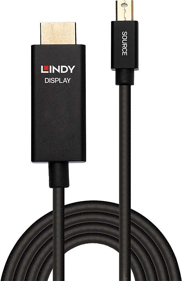 Adapteris - LINDY Mini DisplayPort į HDMI Kabelis, 4096x2160@60Hz, 1 m, Juodas