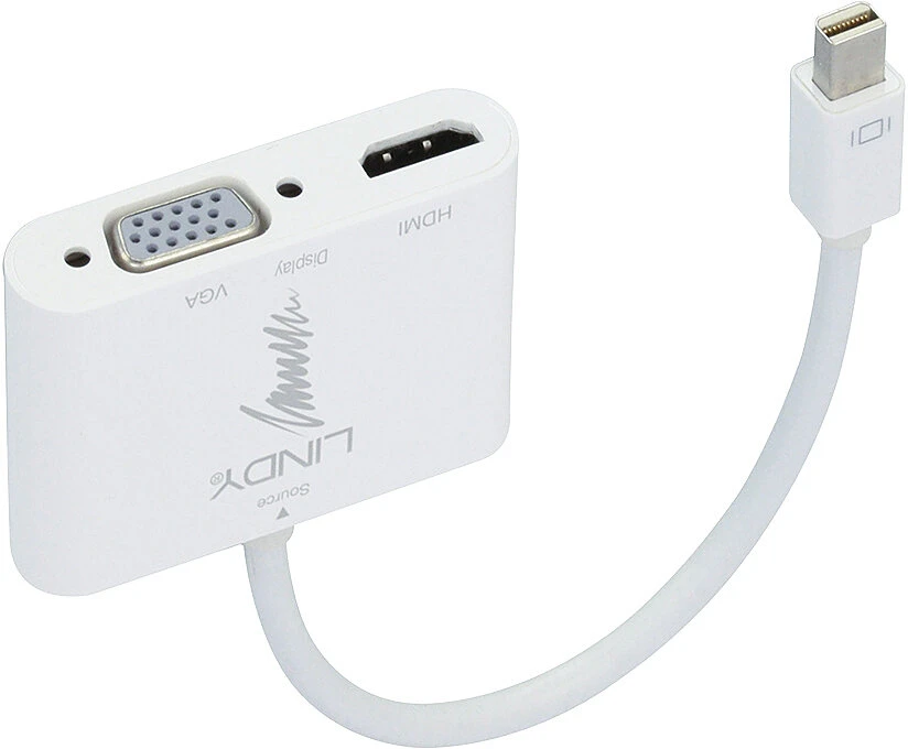 Adapteris - LINDY Mini DisplayPort į HDMI ir VGA keitiklis 3840x2160 60Hz