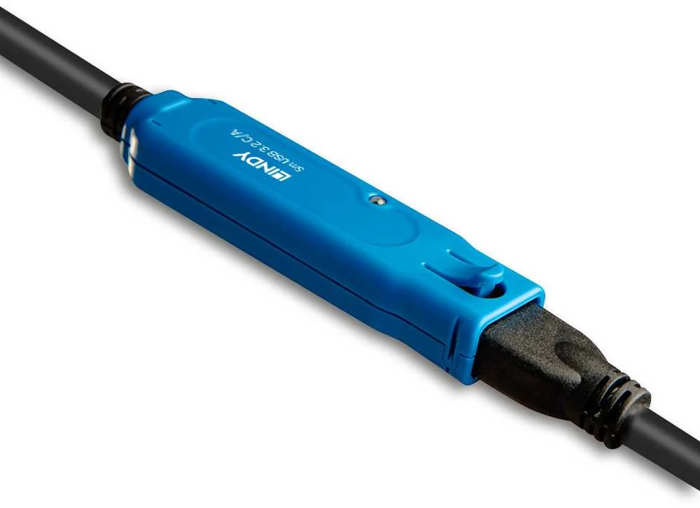 Adapteris - LINDY USB 3.2 Aktyvus Prailginimo Kabelis, USB Type C į A, 5 m, Juodas