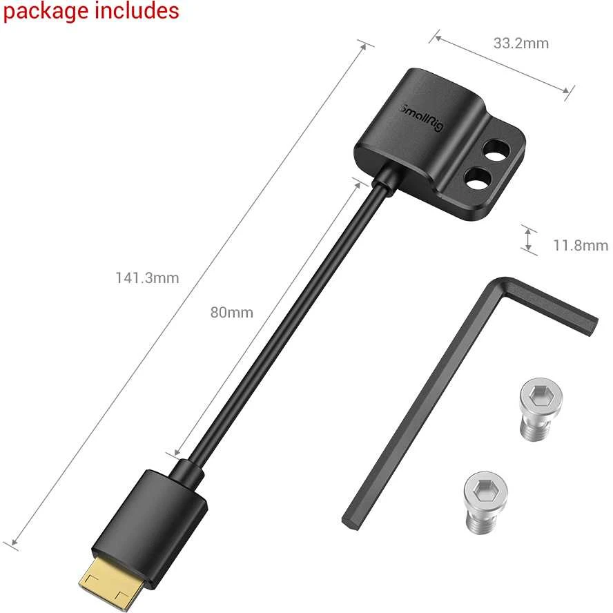SmallRig 3020 HDMI Ultra Slim 4K miniHDMI do HDMI