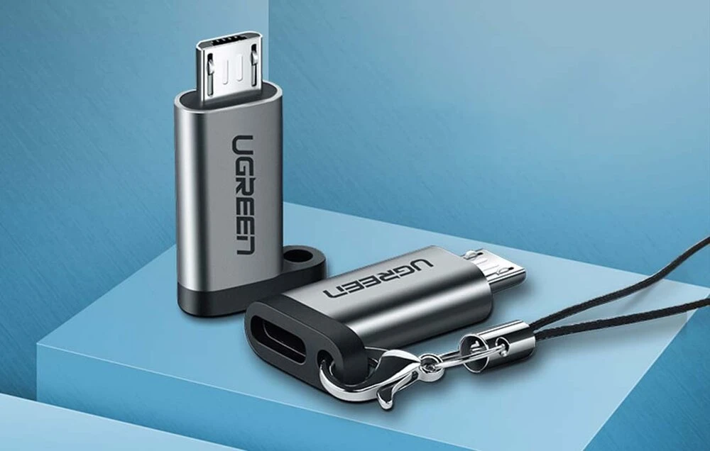 USB-C – micro USB adapteris UGREEN US282 Pilkas
