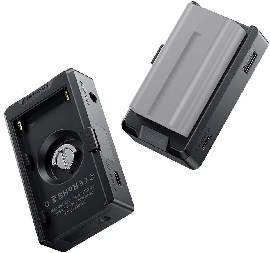 Adapteris - Ulanzi PA03 USB-C DC PD USB-A NP-F serijos baterijoms