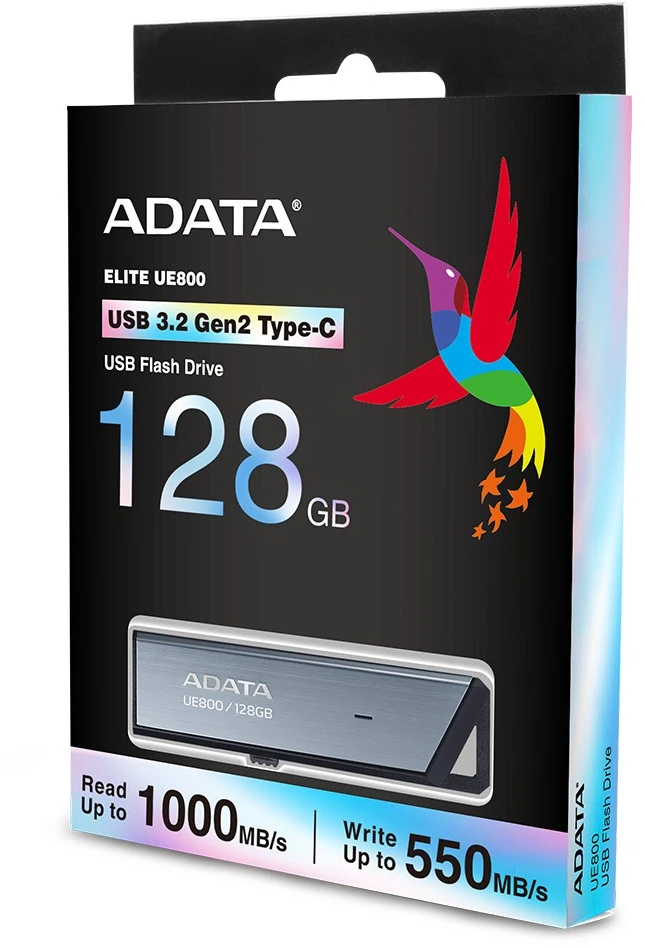 ADATA UE800 128 GB, USB Type-C, 1000 MB/s, Sidabrinė