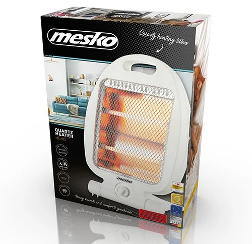 Adler Mesko | Šildytuvas | MS 7710 | Halogeninis šildytuvas | 800 W | Galios lygių skaičius 2 | Baltas