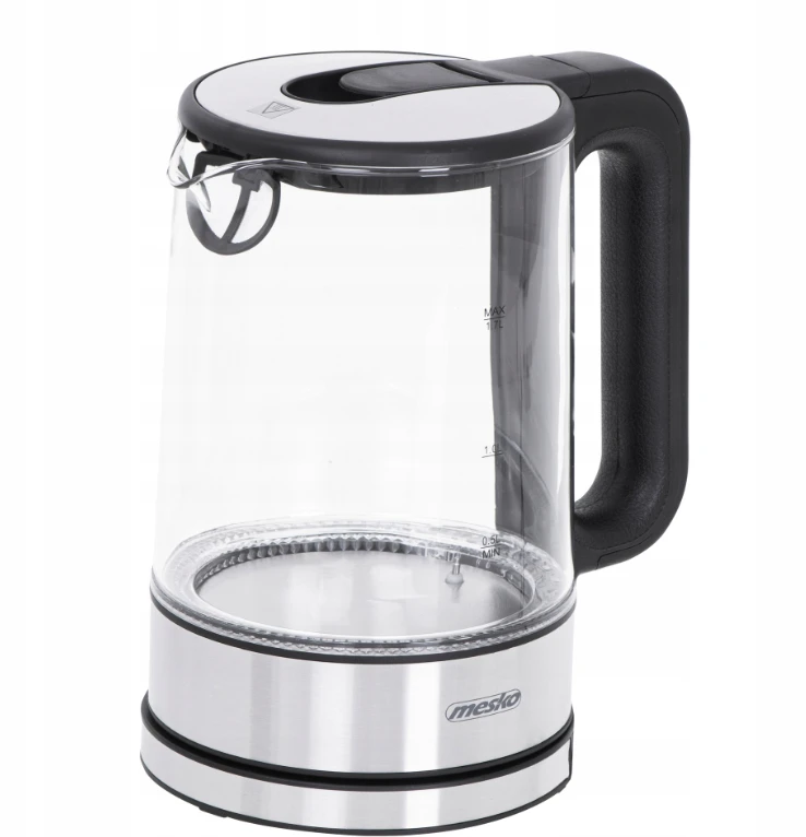 Mesko | Virdulys | MS 1301b | Electric | 1850 W | 1.7 L | Glass | 360° rotational base | Juodas