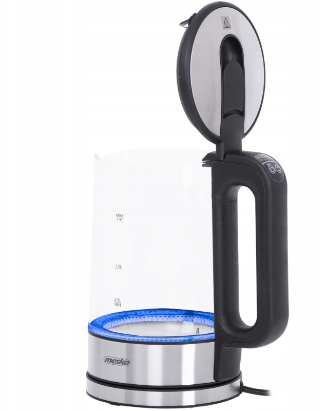 Mesko | Virdulys | MS 1301b | Electric | 1850 W | 1.7 L | Glass | 360° rotational base | Juodas