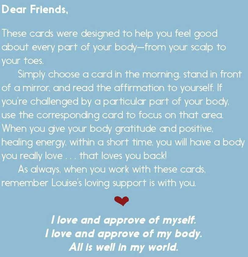 Afirmacijų Kortelės Love Your Body Hay House