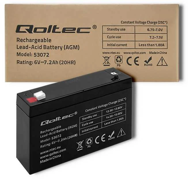 QOLTEC Baterija AGM 6V 7.2Ah
