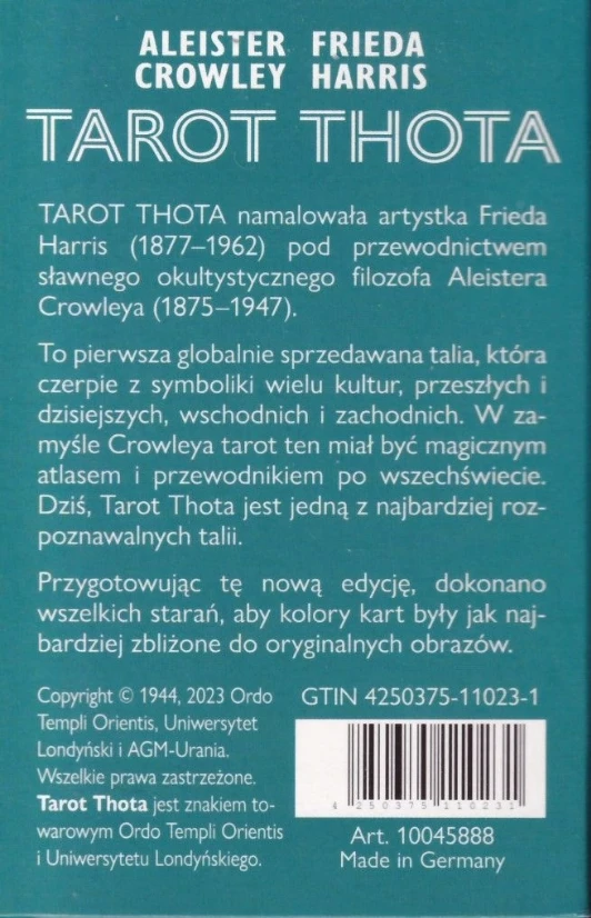 AGM Aleister Crowley Thoth Standard Taro Kortos Lenkų Kalba