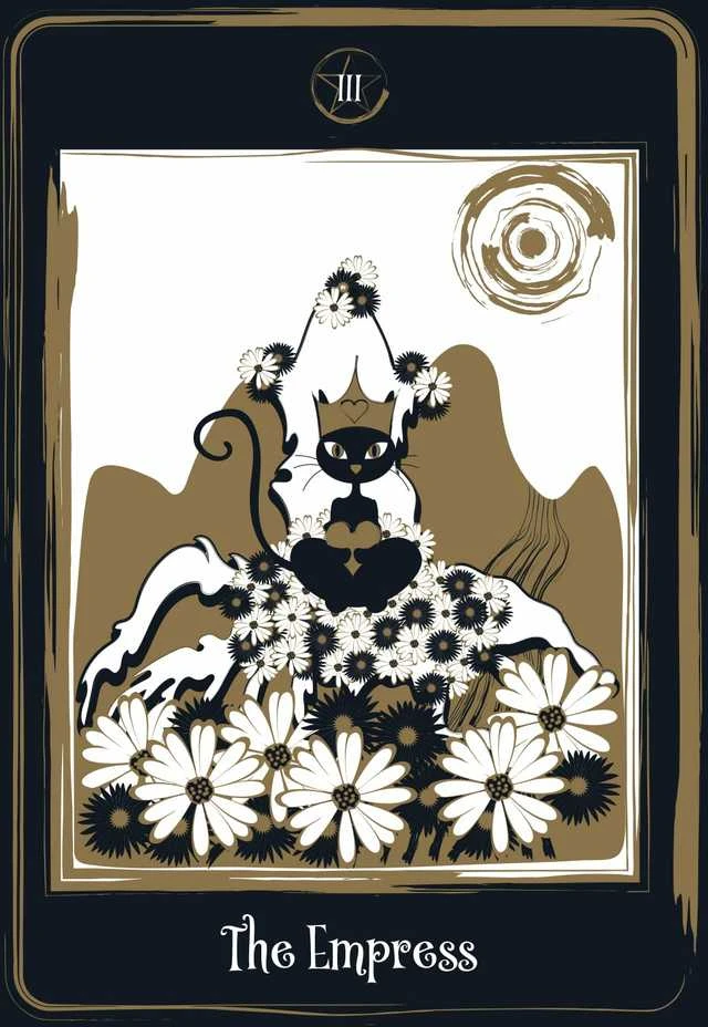 AGM Golden Juodas Cat Tarot Kortos