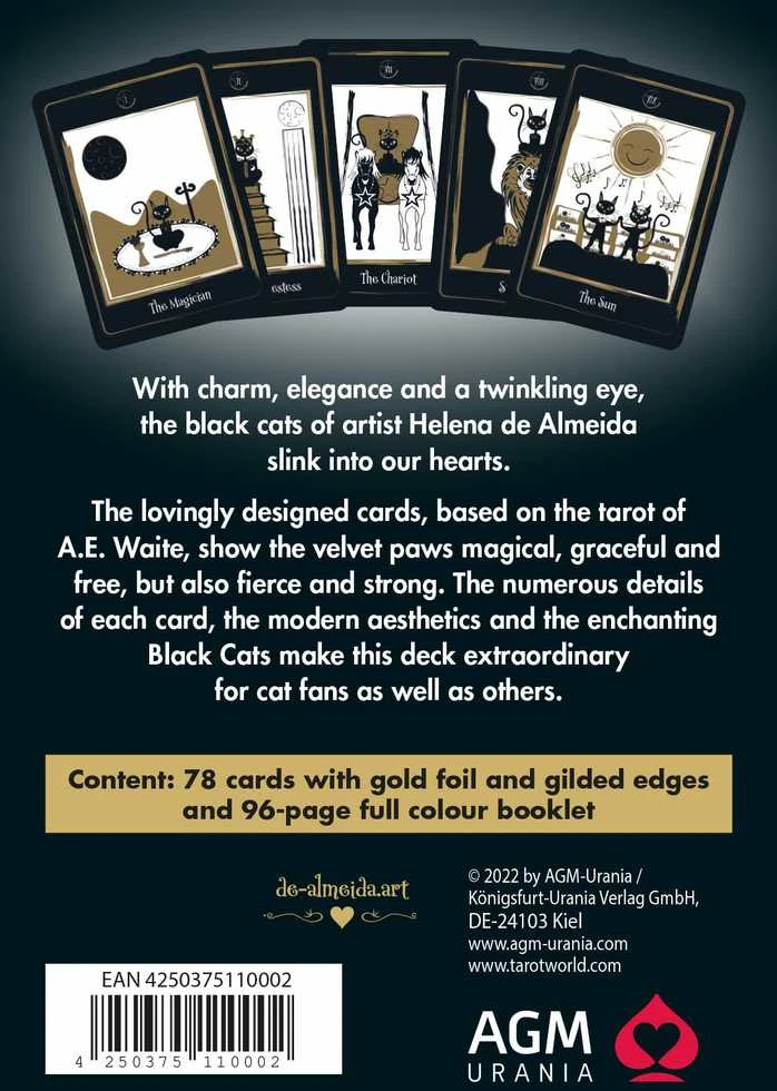 AGM Golden Juodas Cat Tarot Kortos