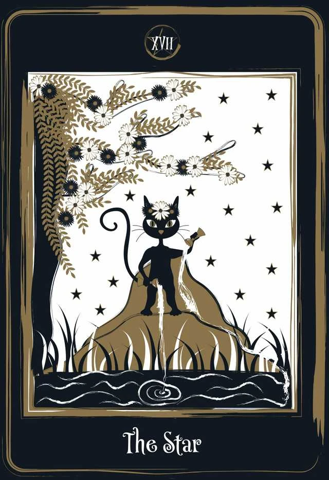 AGM Golden Juodas Cat Tarot Kortos