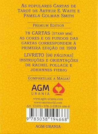 AGM Taro kortų rinkinys - DE A.E. Waite 78 Kortos 57x89mm su Instrukcijų Knygele