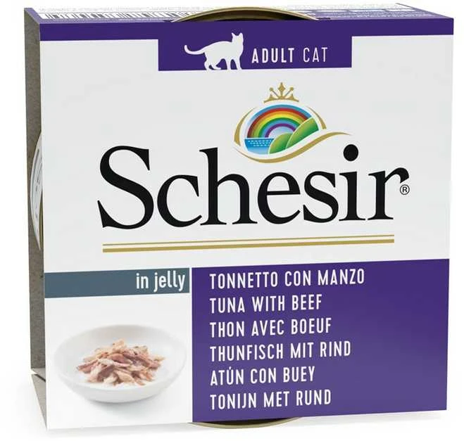 SCHESIR Tunas su jautiena želė - šlapias kačių maistas - 85g