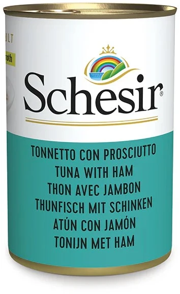 SCHESIR Tunas su kumpiu sultinyje - šlapias kačių ėdalas - 140 g