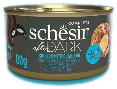 SCHESIR After Dark vištienos filė sultinyje su putpelių kiaušiniais - šlapias kačių ėdalas - 80 g