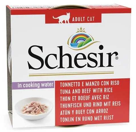 Agras Pet Foods Drėgnas Kačių Maistas - Schesir Tuną Su Jautiena Ir Ryžiais 85g