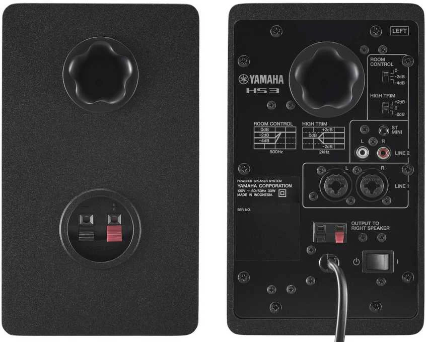 Studijinės monitorinės kolonėlės Yamaha HS3, Juodos