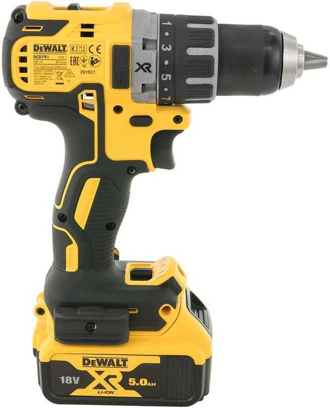 DeWALT akumuliatorinis suktuvas gręžtuvas DCD791P2, 18V, 70Nm, 2x5.0Ah