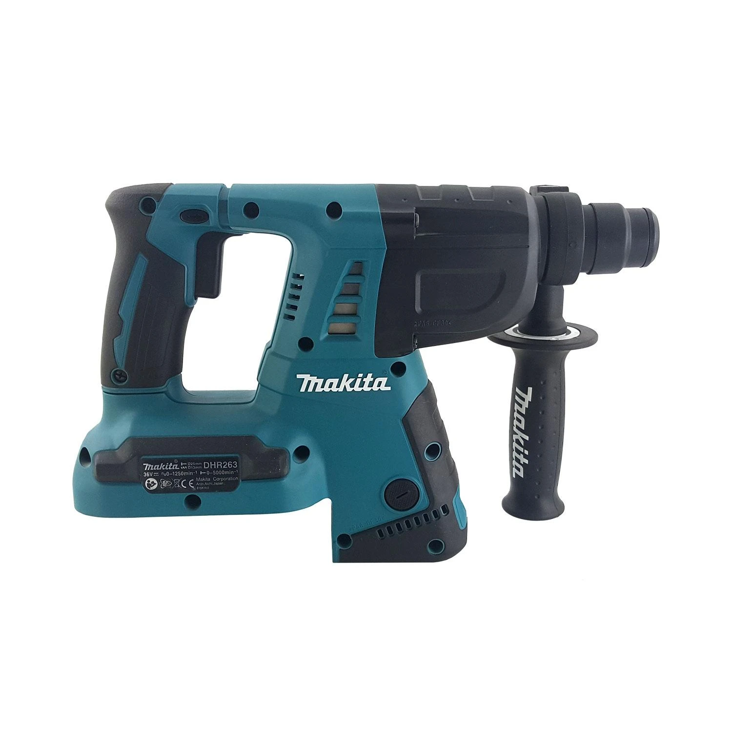Makita DHR263Z Akumuliatorinis perforatorius, 2X18 V, SDS-PLUS, 2,5J LED, Be akumuliatorių ir kroviklio!